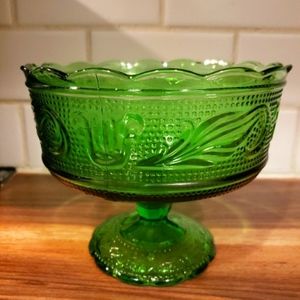 Vintage E.O.Brody Green Depression Glass Dish